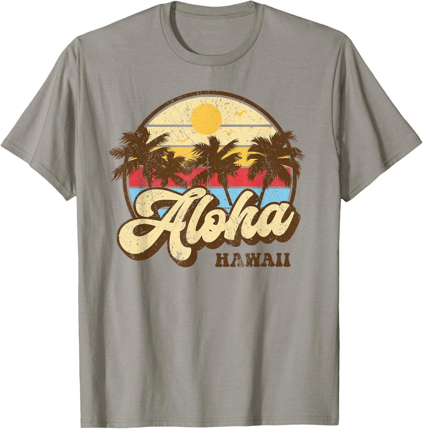 Aloha Hawaii Hawaiian Island Palm Surfboard Beach Surf retro T-Shirt - T-Shirt | Sand