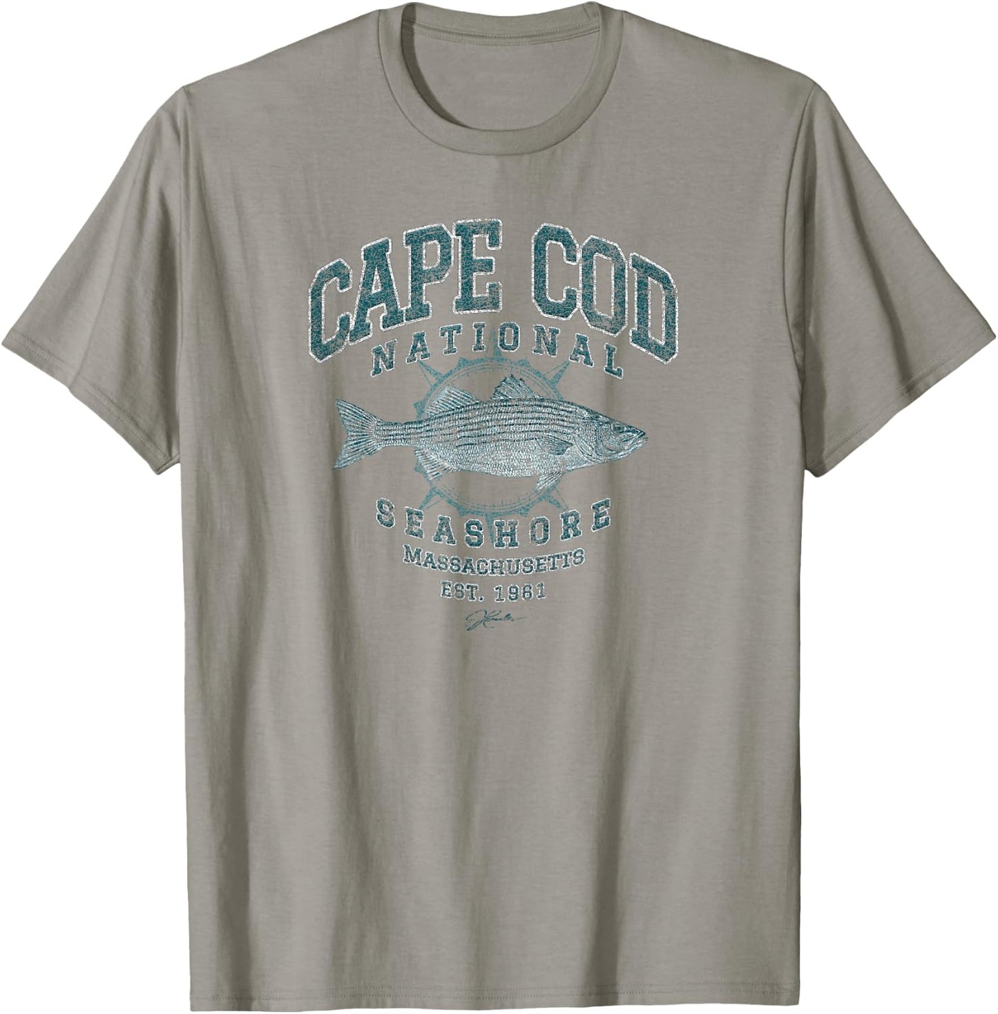 JCombs: Cape Cod National Seashore, MA, Striped Bass T-Shirt - T-Shirt | Sand