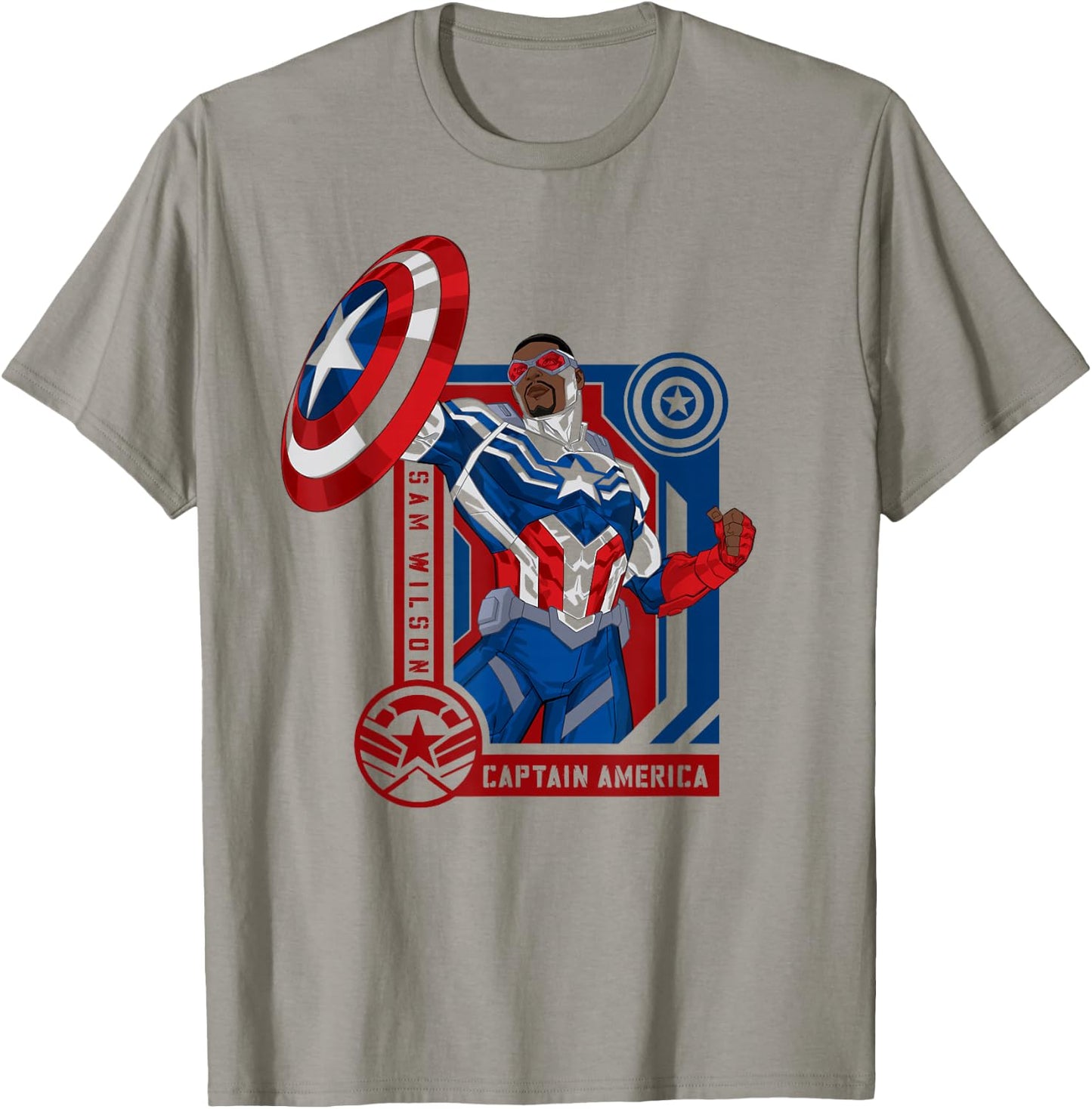 Marvel Avengers Sam Wilson Captain America Hero T-Shirt - T-Shirt | Sand