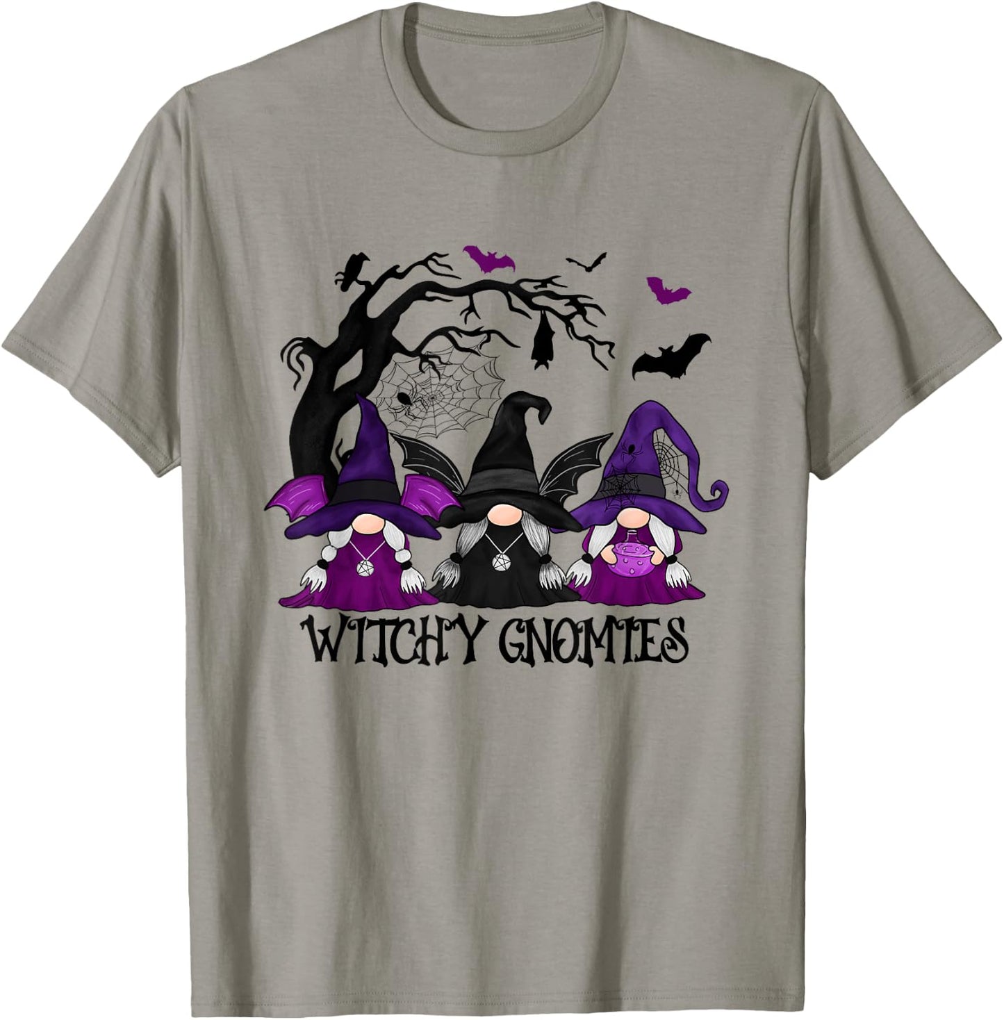 Witchy Gnomies Funny Gnome Halloween Matching Costume T-Shirt - T-Shirt | Sand