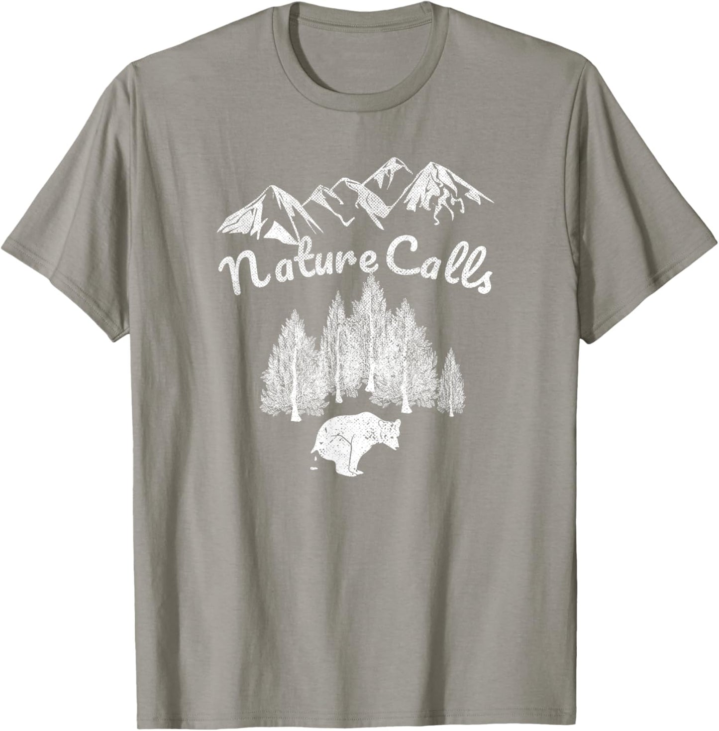Nature Calls - Pooping Bear Blaze Orange Hunting Accessories T-Shirt - T-Shirt | Sand
