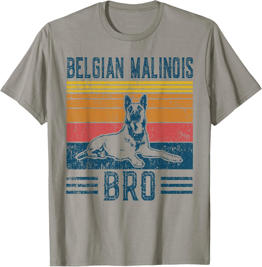 Dog Belgian Malinois Bro - Vintage Belgian Malinois Bro Men Women Kids T-Shirt - T-Shirt | Sand