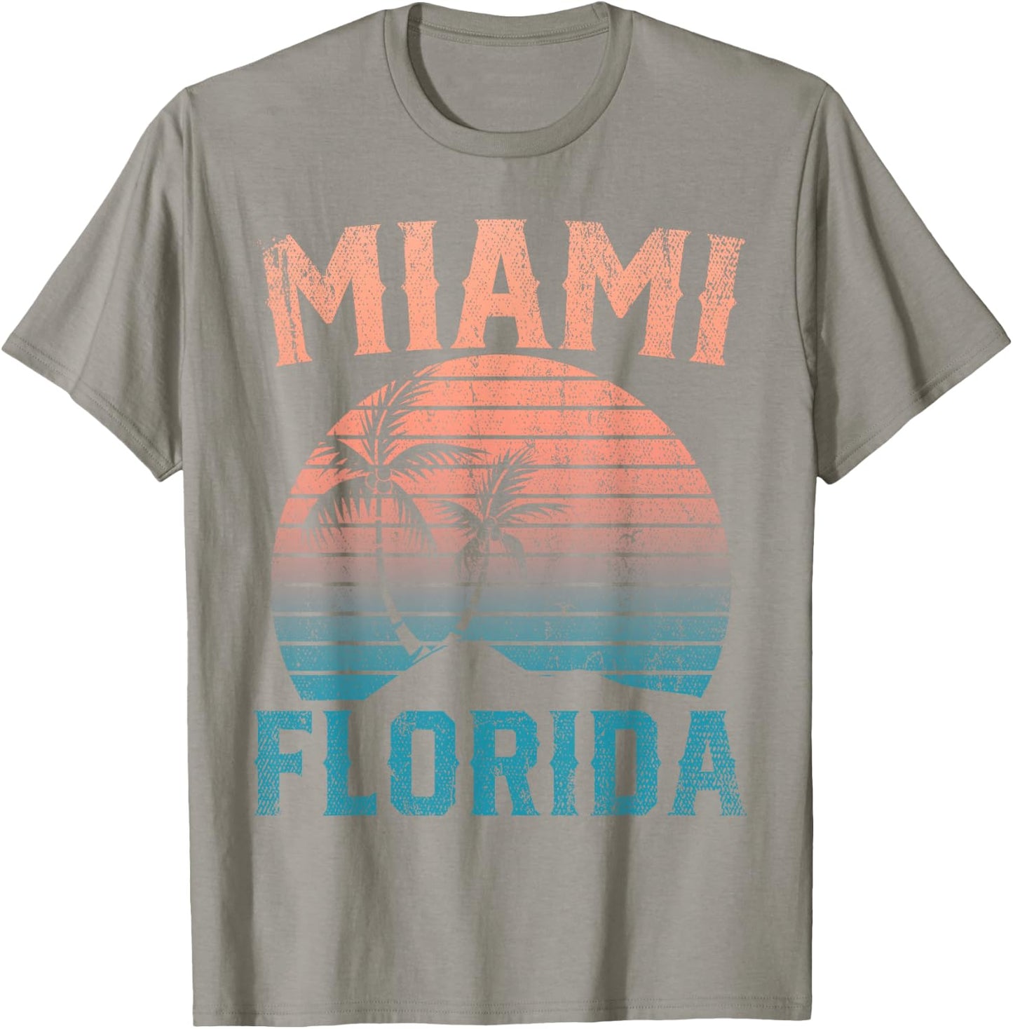 Miami Beach Tropical Summer Vacation Retro Miami Florida Men Women Kids T-Shirt - T-Shirt | Sand