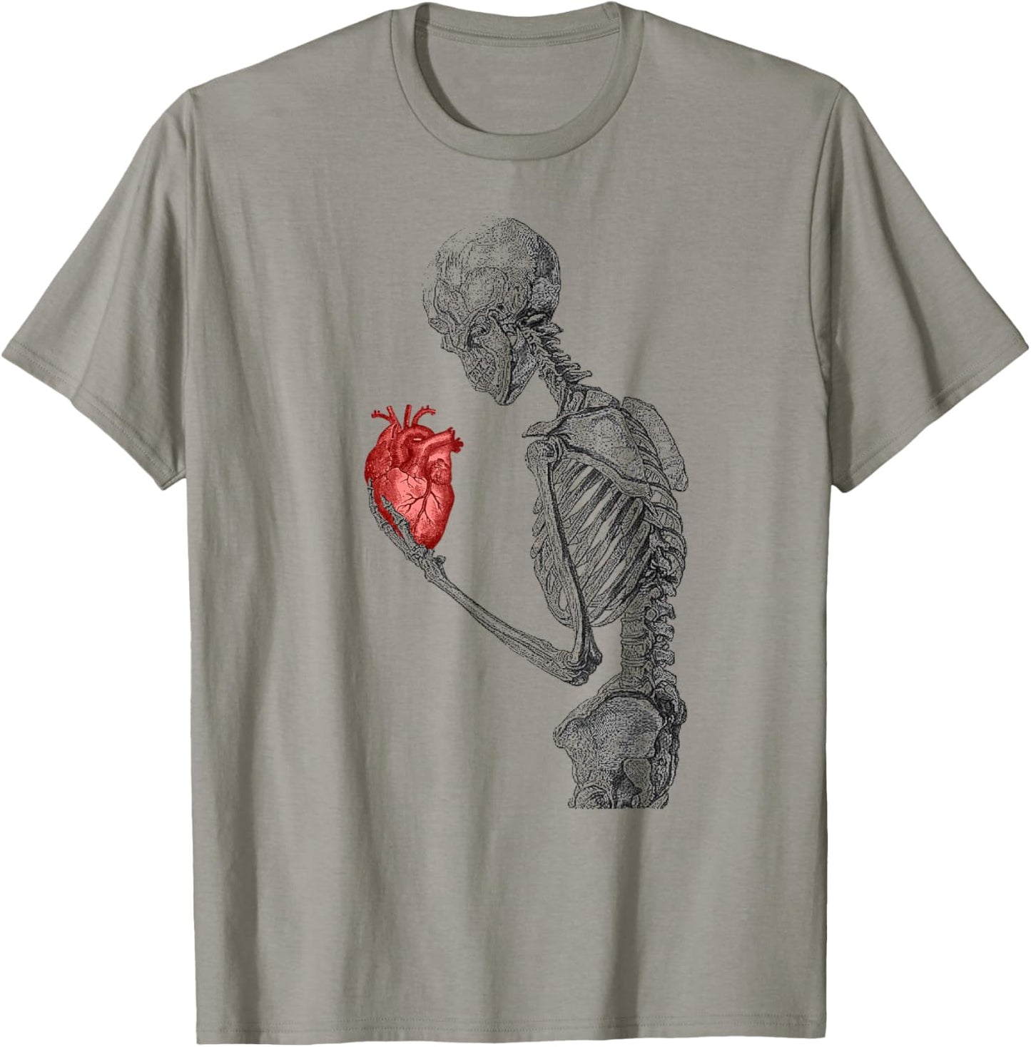 Anatomical Red Human Heart Skeleton Cardiac T-Shirt - T-Shirt | Sand