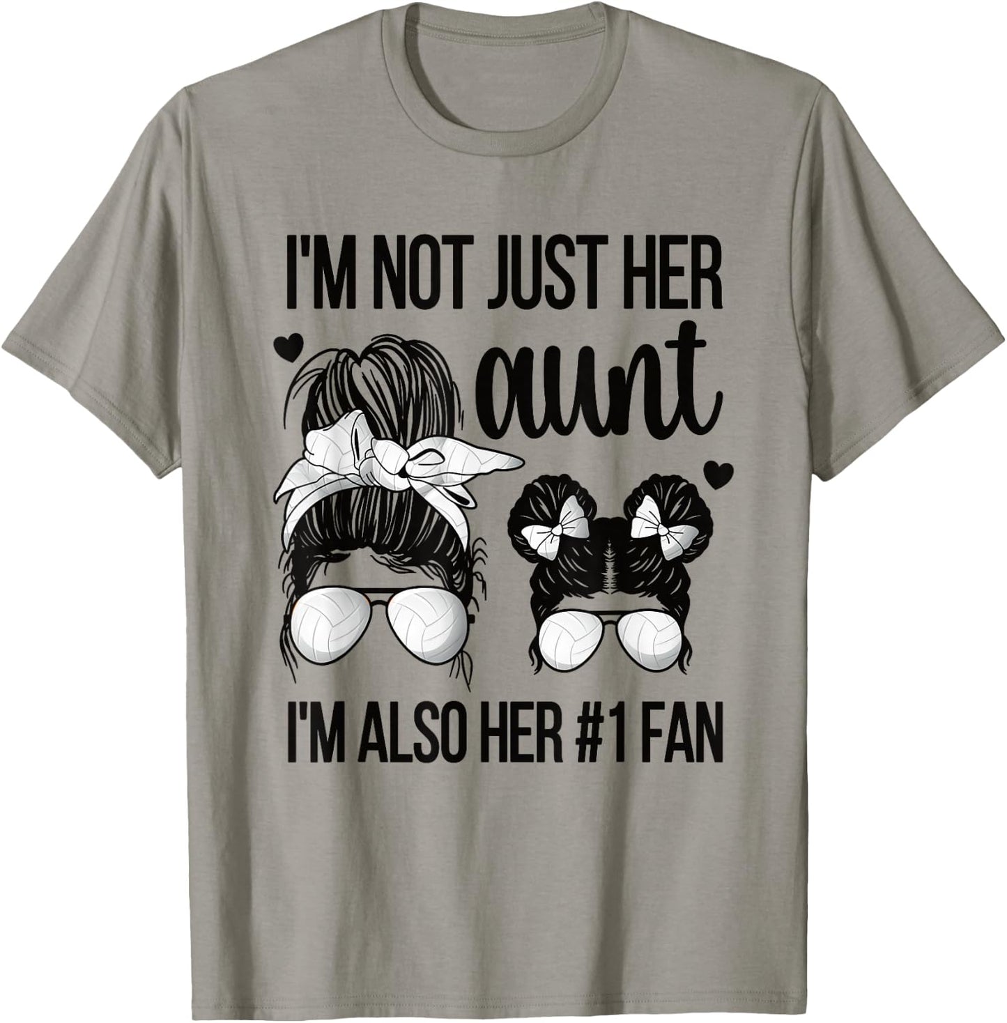 I'm Her Fan | Proud Volleyball Auntie Volleyball Aunt T-Shirt - T-Shirt | Sand