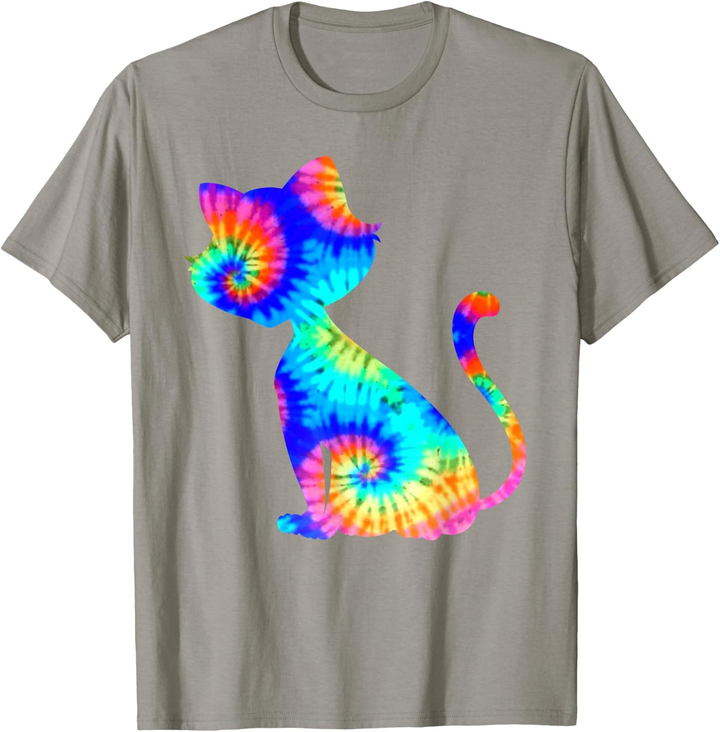 Tie Dye Cat Shirt | Colorful Tye Dye Kitten T-Shirt - T-Shirt | Sand