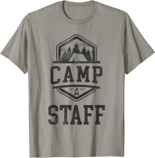 Vintage CAMP STAFF Crew Summer Counselor Campground Director T-Shirt - T-Shirt | Sand
