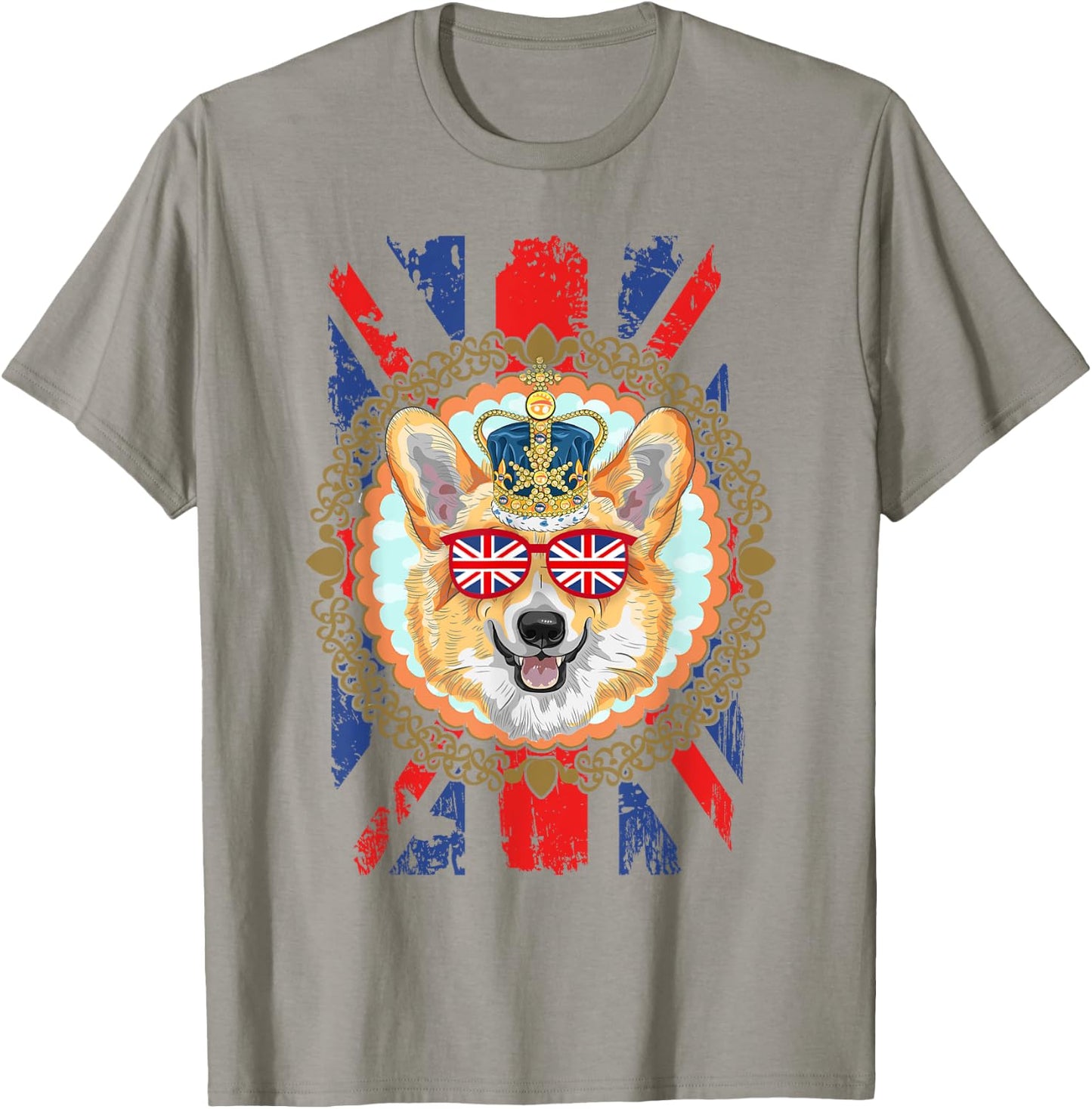 Novelty Union Jack Flag With Corgi For Kids & British Expats T-Shirt - T-Shirt | Sand