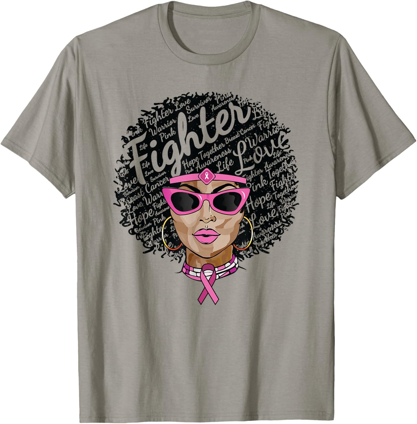 Breast Cancer Shirt African American T-Shirt - T-Shirt | Sand