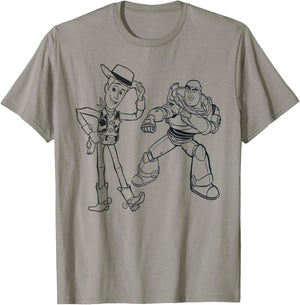 Disney PIXAR Toy Story Woody & Buzz Lightyear Sketch Book T-Shirt - T-Shirt | Sand