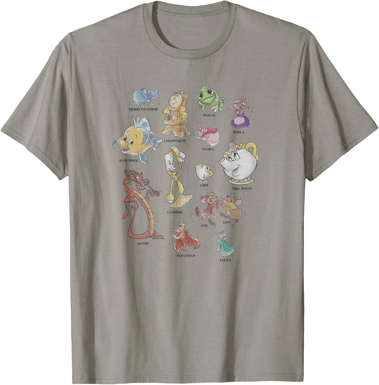 Disney Princesses Sidekick Identification Chart Small T-Shirt - T-Shirt | Sand
