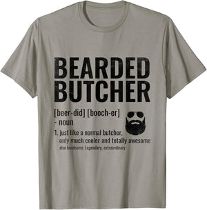 Bearded Butcher Definition Butchery Meat Butchers T-Shirt - T-Shirt | Sand
