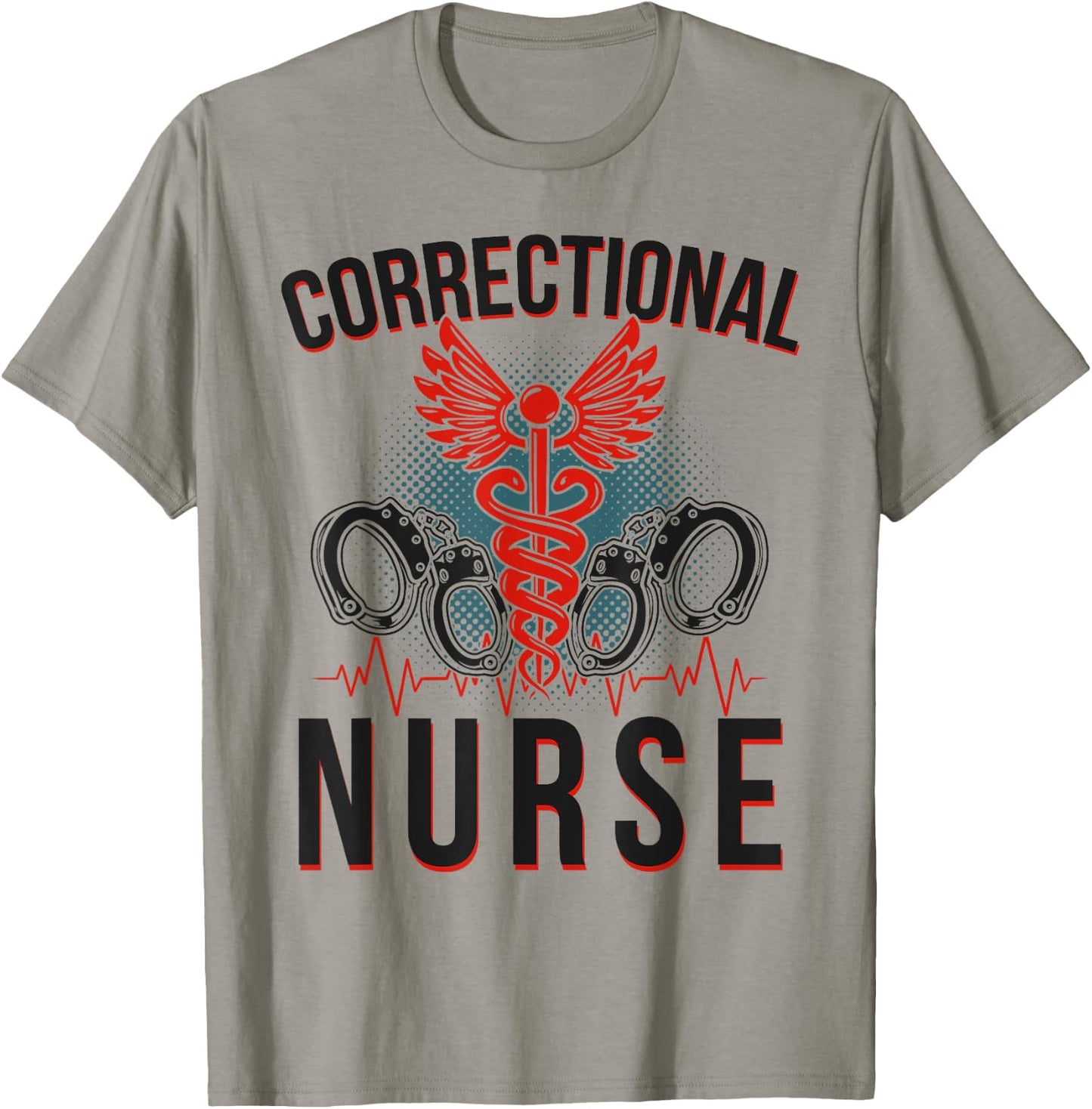 Corrections Nurse Caduceus Correctional Nurse T-Shirt - T-Shirt | Sand