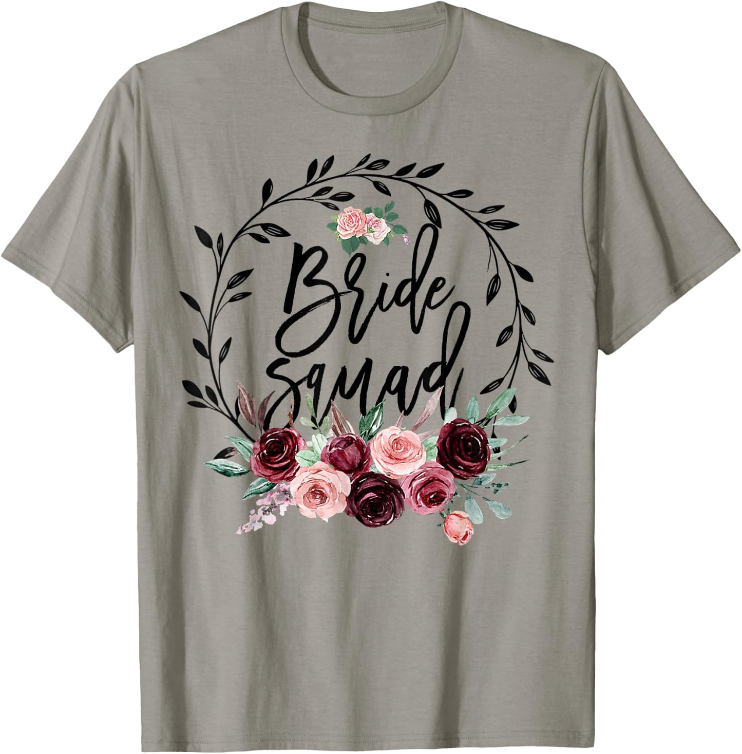 Flower Bride Squad Bridal Shower Wedding Bachelorette Party T-Shirt - T-Shirt | Sand