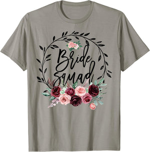 Flower Bride Squad Bridal Shower Wedding Bachelorette Party T-Shirt - T-Shirt | Sand