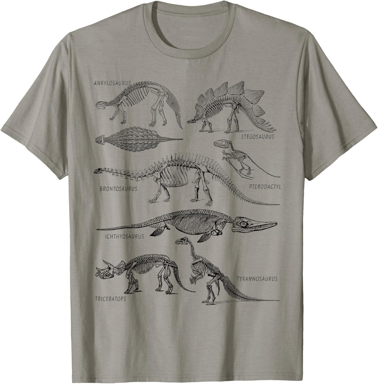 Dinosaur Skeleton Clothing Dino Vintage Paleontology Alt Art T-Shirt - T-Shirt | Sand