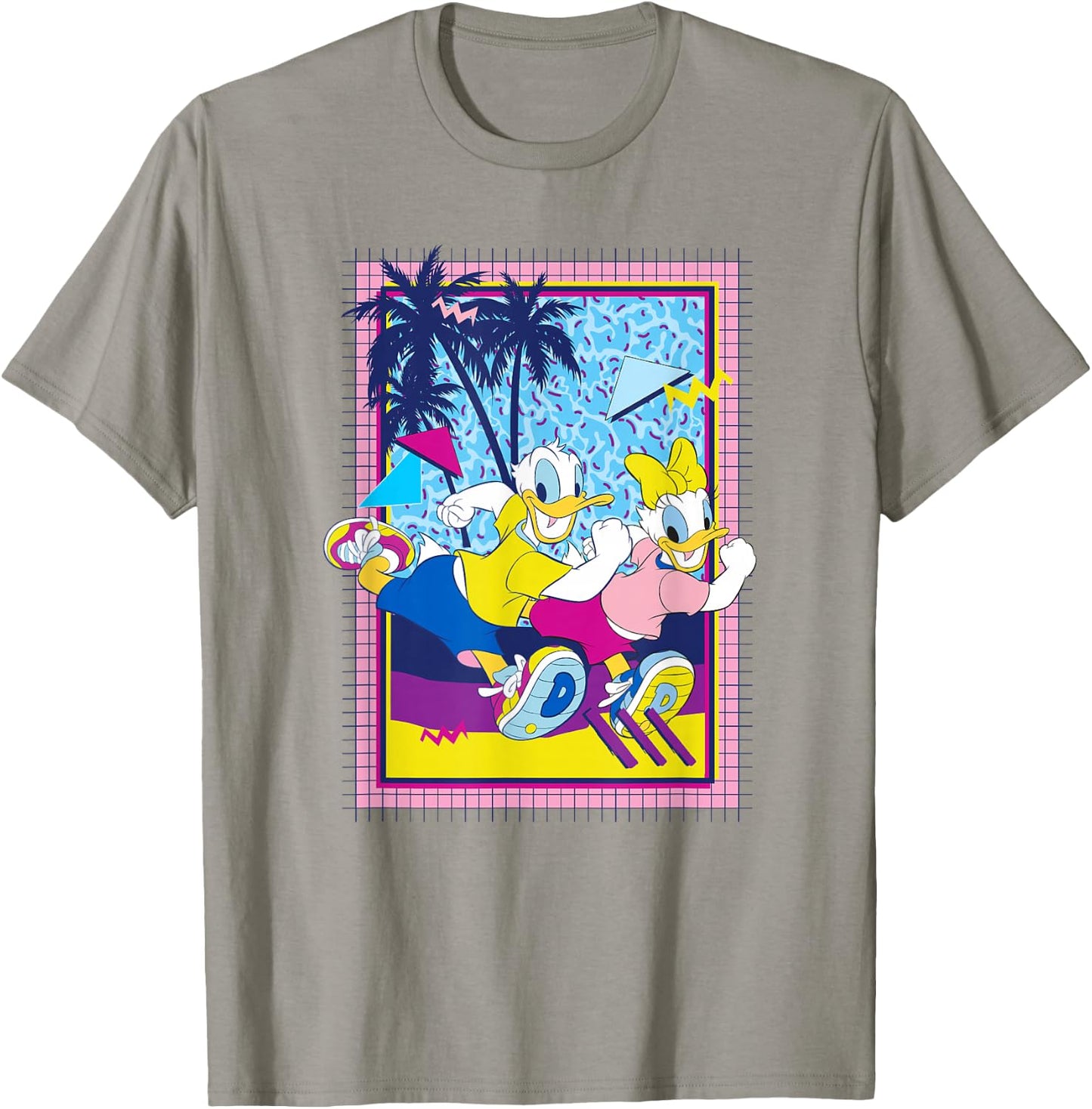 Disney Mickey And Friends Donald And Daisy Retro Run Poster T-Shirt - T-Shirt | Sand