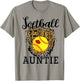 Softball Auntie Leopard Game Day Aunt Mother T-Shirt - T-Shirt | Sand