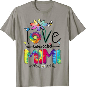 I Love Being Called Mimi Daisy Tie Dye Grandma Mother's Day T-Shirt - T-Shirt | Sand