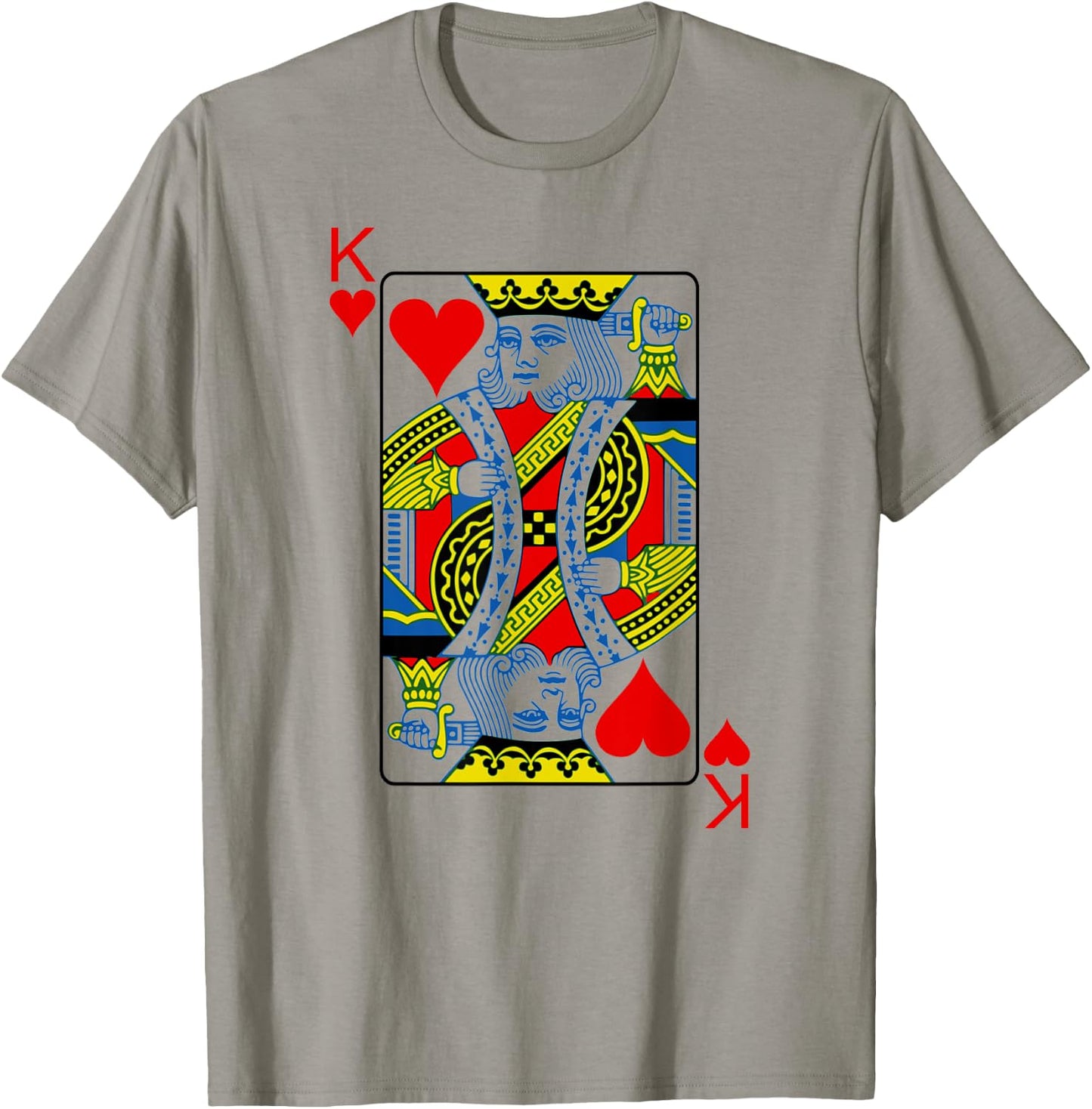 King Of Hearts Playing Cards Poker T-Shirt - T-Shirt | Sand