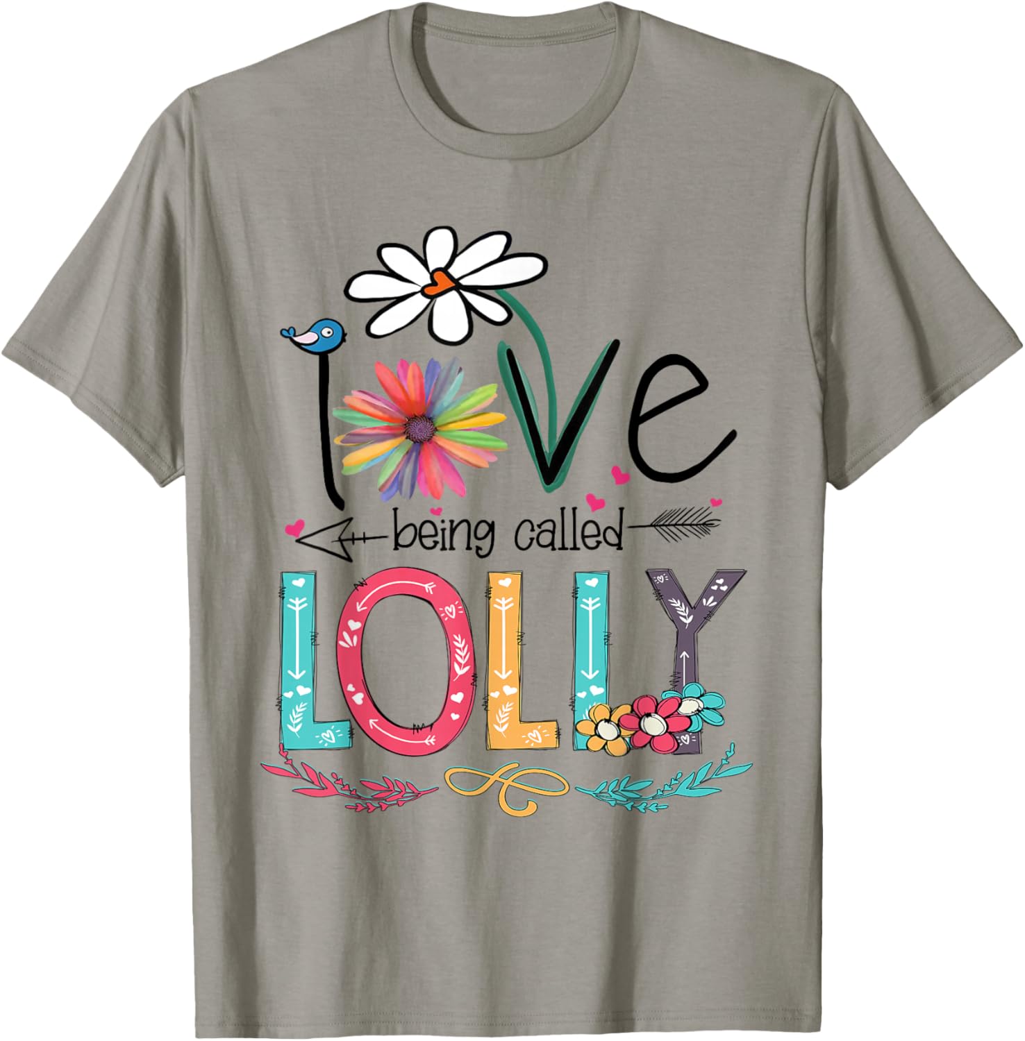 I Love Being Called Lolly Daisy Flower T-Shirt - T-Shirt | Sand