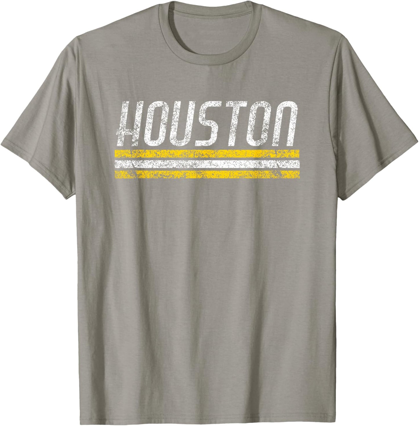 Houston Texas Retro Vintage Weathered Stripe Throwback T-Shirt - T-Shirt | Sand