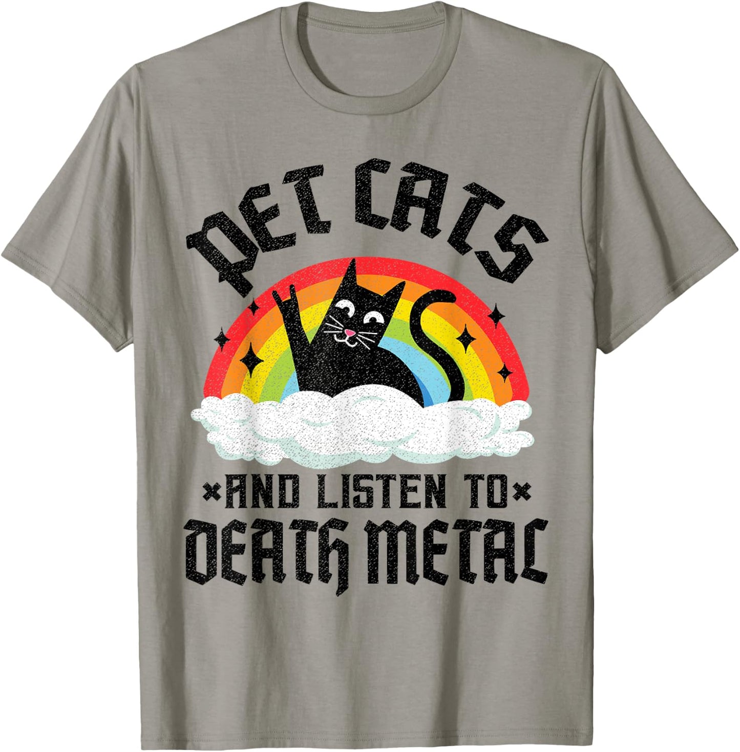 Pet Cats And Listen To Death Metal Kids Goth Heavy Metal T-Shirt - T-Shirt | Sand