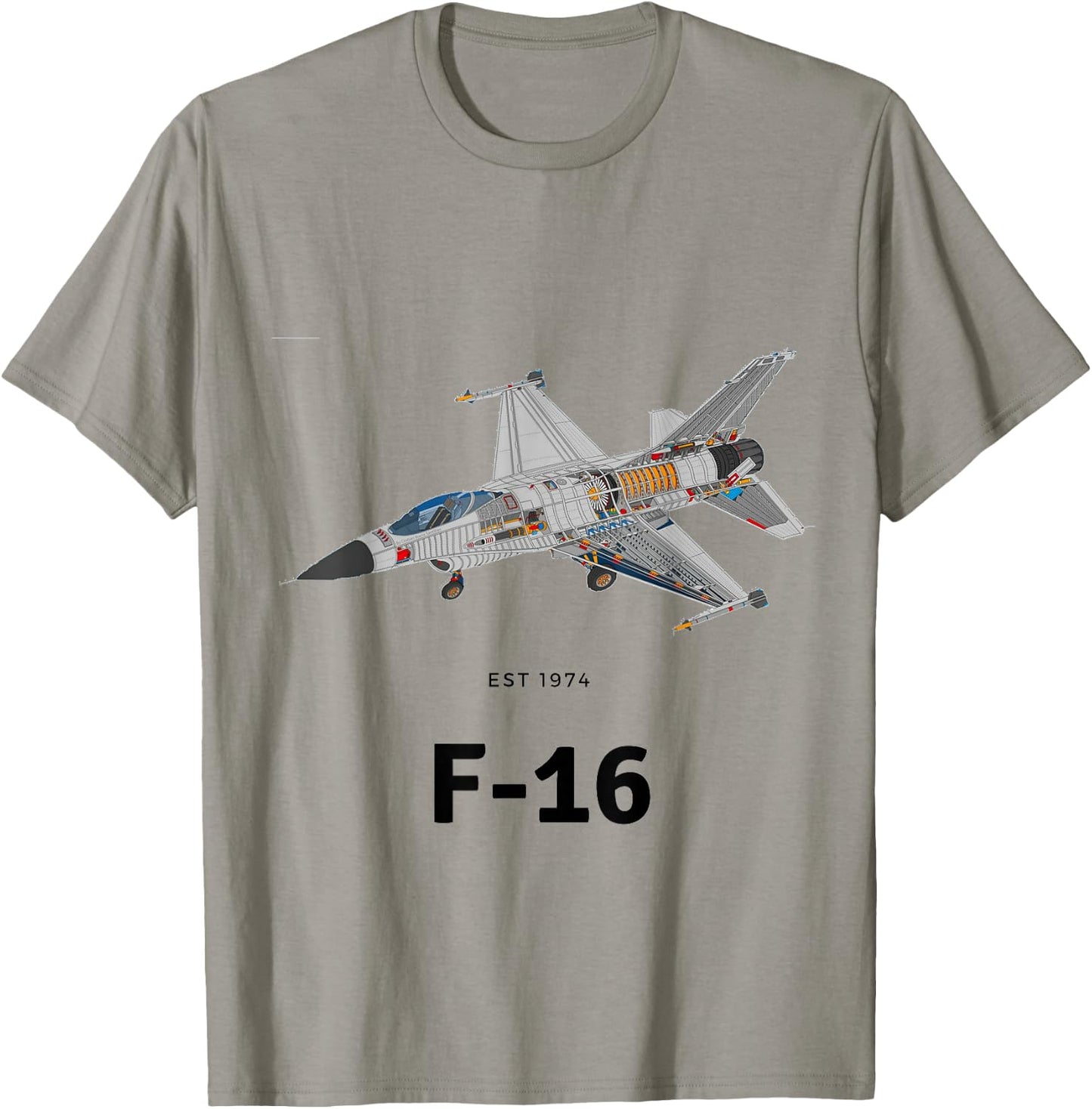 F-16 Fighter Pilot Jet Plane War Plane T Shirt T-Shirt - T-Shirt | Sand