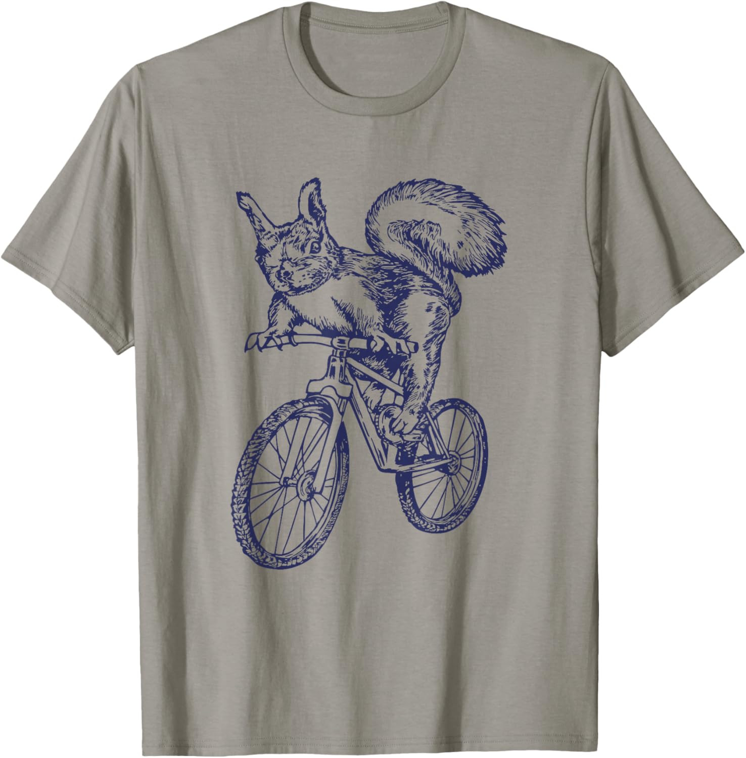 Squirrel Riding Bike Funny Animal Biker Cycling Bicycle T-Shirt - T-Shirt | Sand