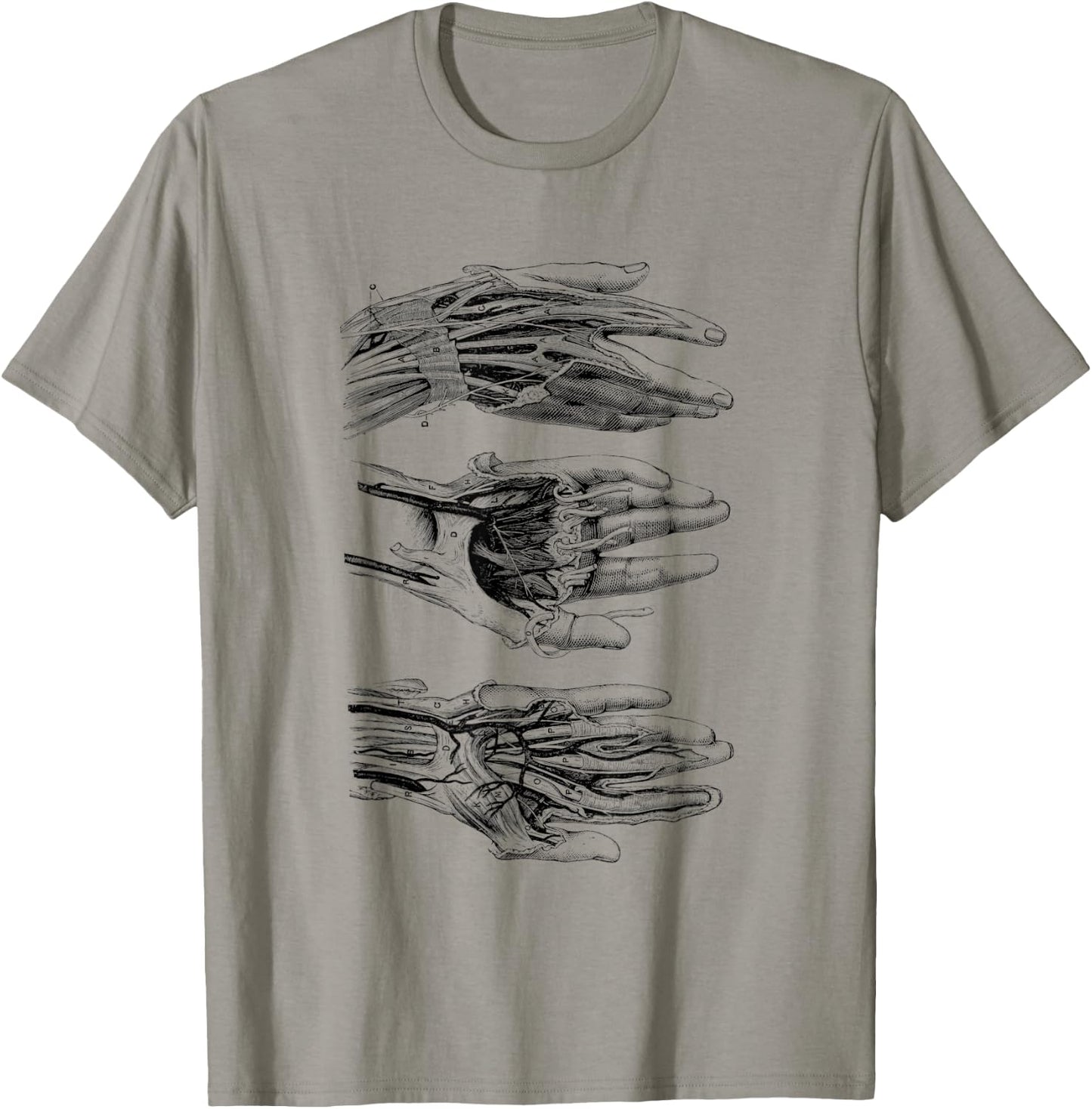 Arteries of the Human Hand Vintage Anatomy T-Shirt - T-Shirt | Sand