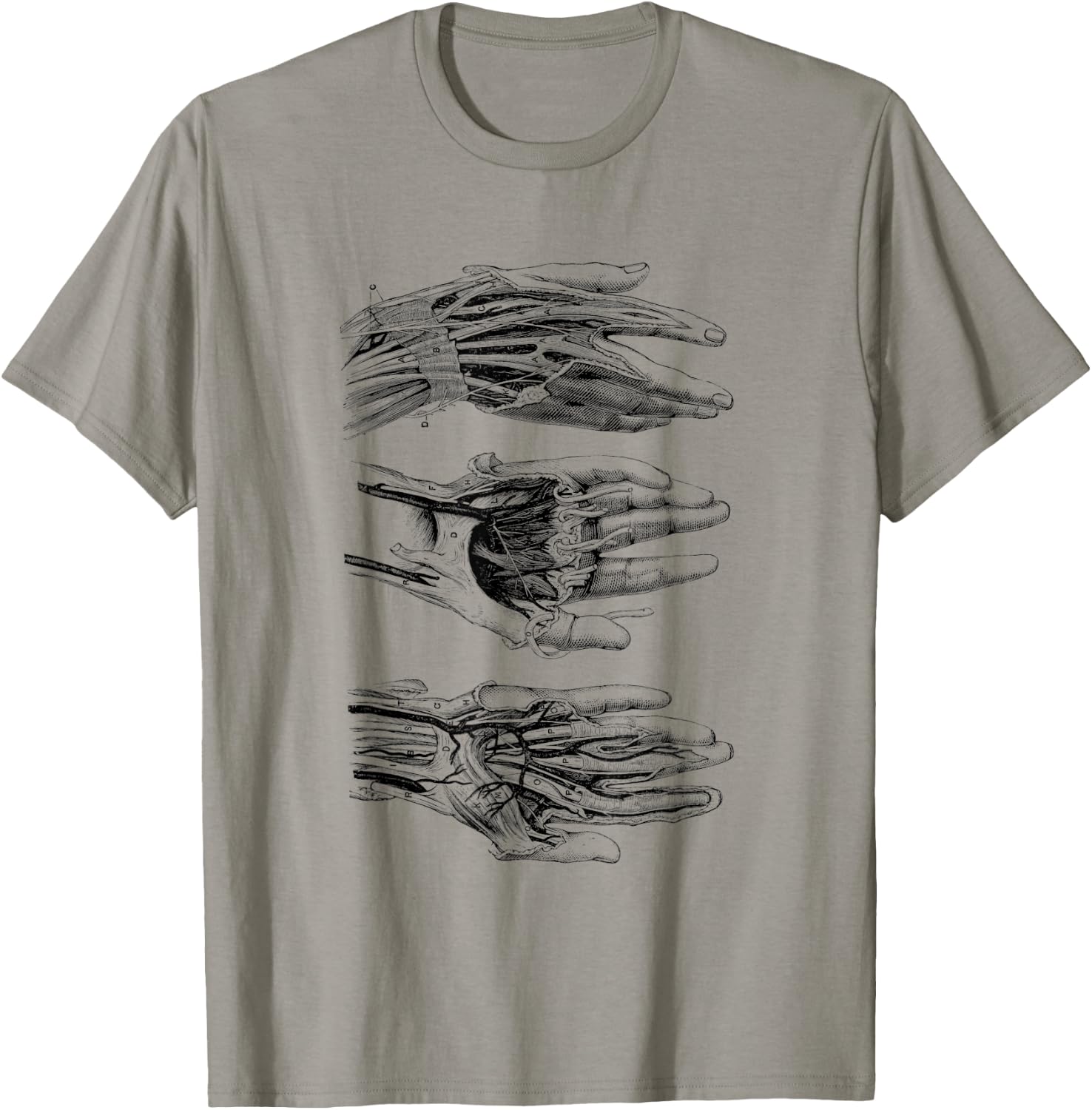 Arteries of the Human Hand Vintage Anatomy T-Shirt - T-Shirt | Sand