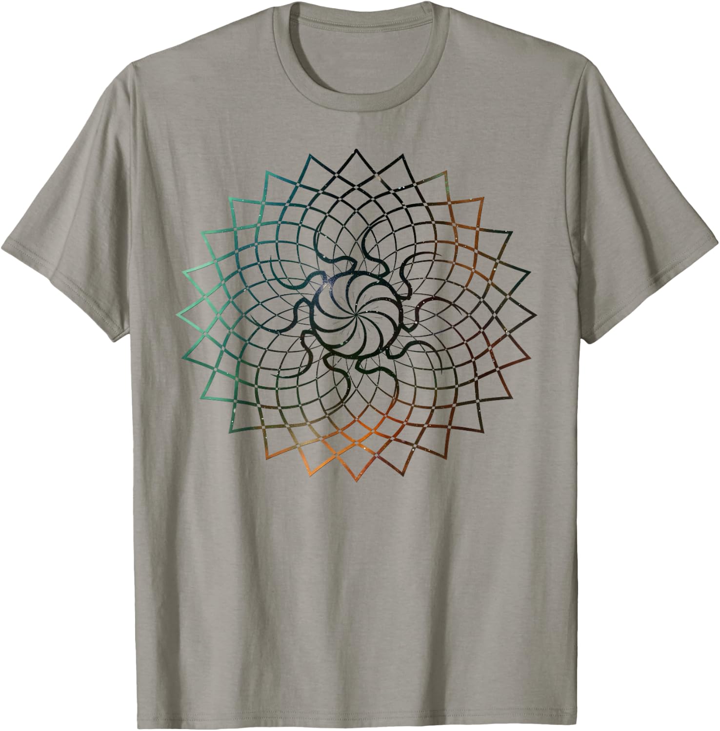 Mandala Geometry Sacred Fractal Art Yoga Good Vibe T-Shirt - T-Shirt | Sand