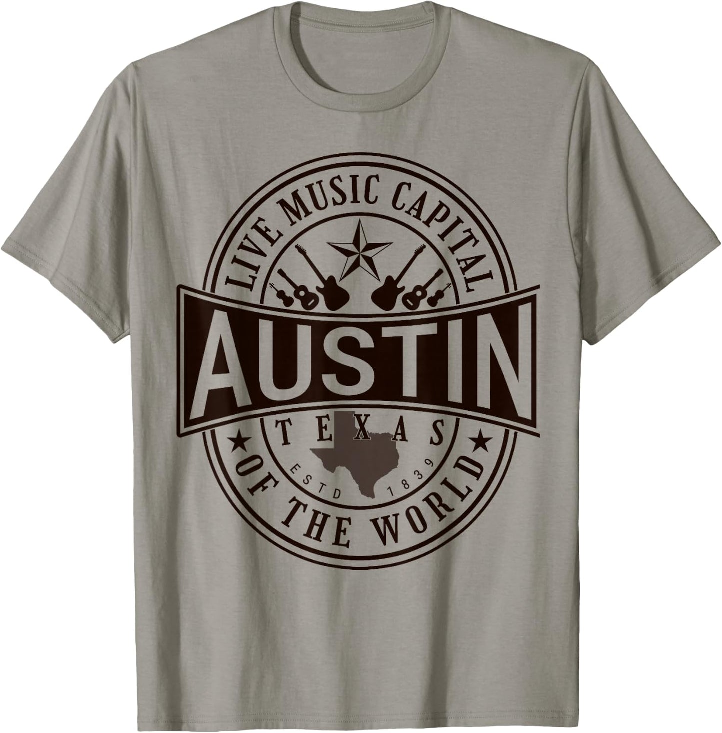 Live Music Capital of the World Austin Texas Souvenir T-Shirt - T-Shirt | Sand