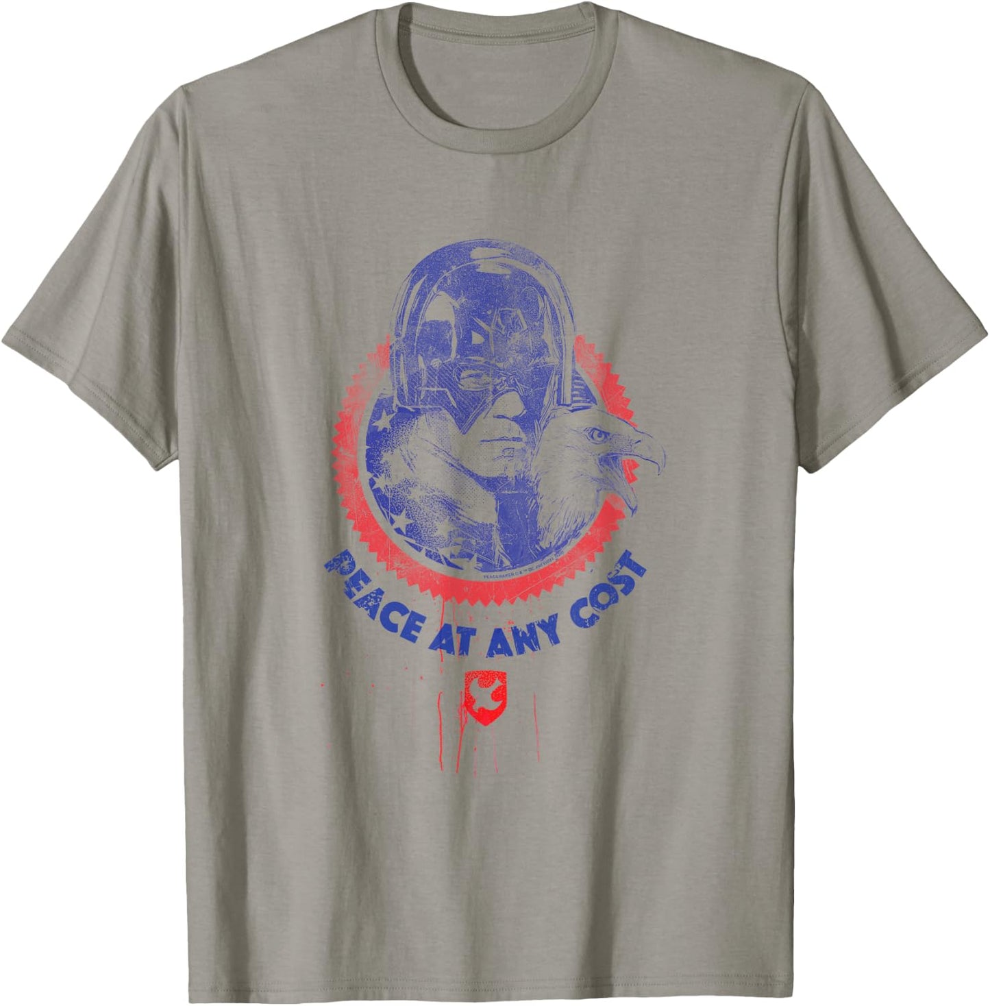 Peacemaker Peace At Any Cost Eagle Stamp T-Shirt - T-Shirt | Sand