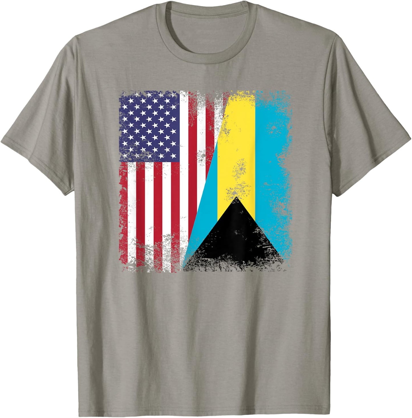 Half Bahamian Flag | Vintage Bahamas USA Gift T-Shirt - T-Shirt | Sand