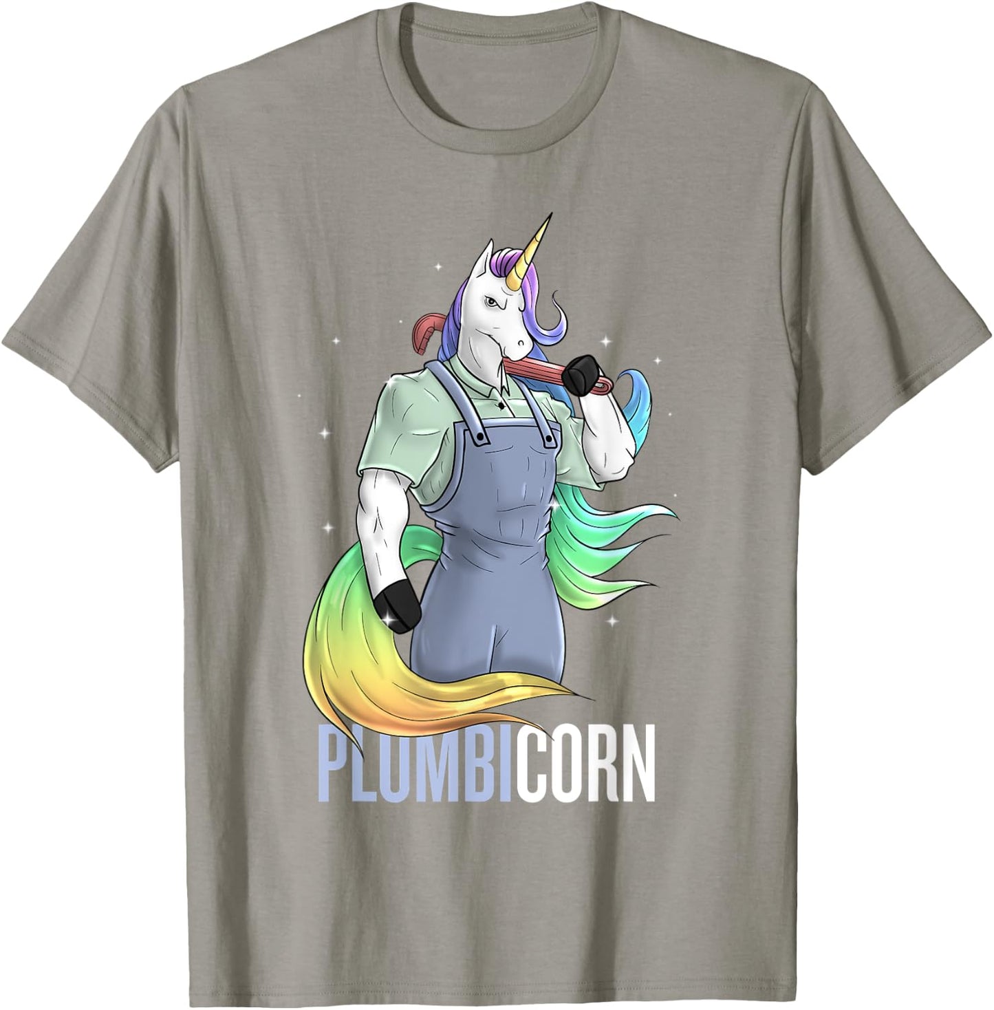 Plumber Unicorn Plumbicorn Plumbing Pun Handyman Funny T-Shirt - T-Shirt | Sand