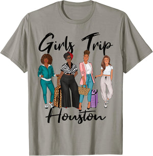 Girls Trip Houston For Melanin Afro Black Vacation Women T-Shirt - T-Shirt | Sand