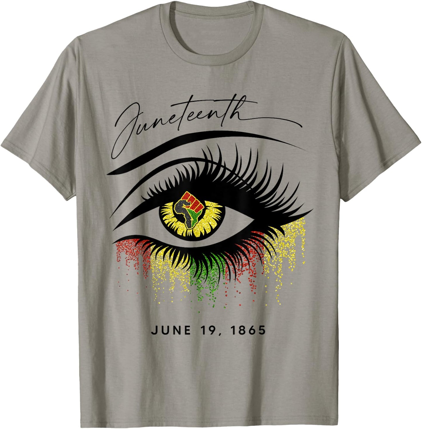 Juneteenth Eyelash African Eyes Beautiful T-Shirt - T-Shirt | Sand