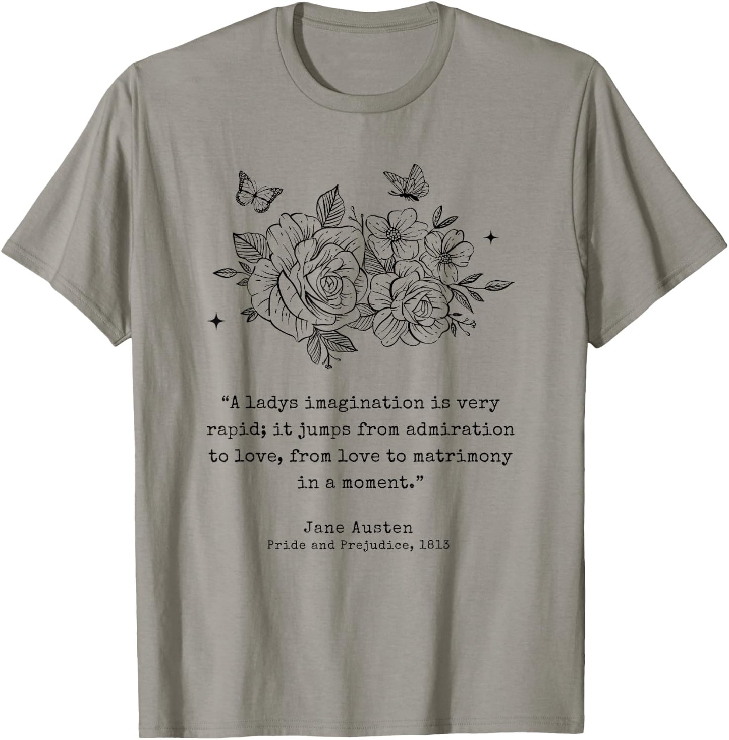 Jane Austen Dark Academia Bookworm Literary Novel T-Shirt - T-Shirt | Sand