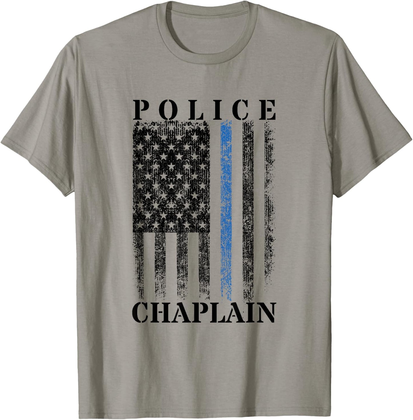 Police Chaplain American Flag USA Law Enforcement T-Shirt - T-Shirt | Sand