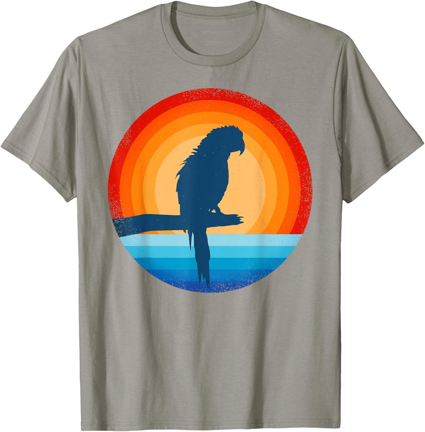 Parrot Retro Vintage 60s 70s Sunset Bird Lovers Men Women T-Shirt - T-Shirt | Sand