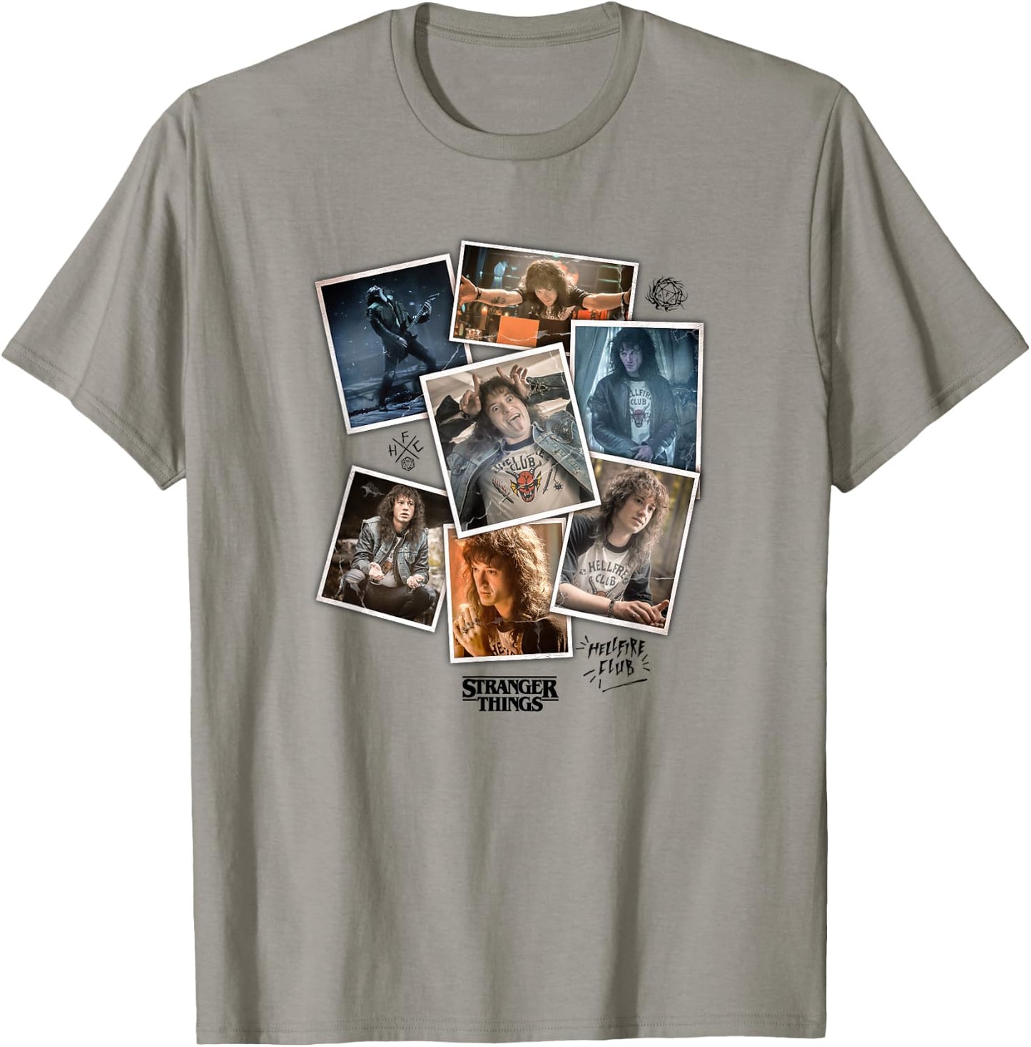 Stranger Things 4 Eddie Munson Scrapbook Photos T-Shirt - T-Shirt | Sand