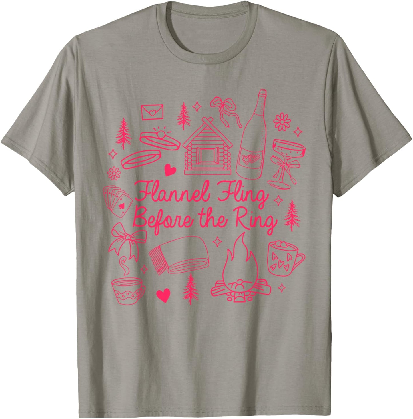 Fall Bachelorette Camping Cozy Flannel Fling Before The Ring T-Shirt - T-Shirt | Sand