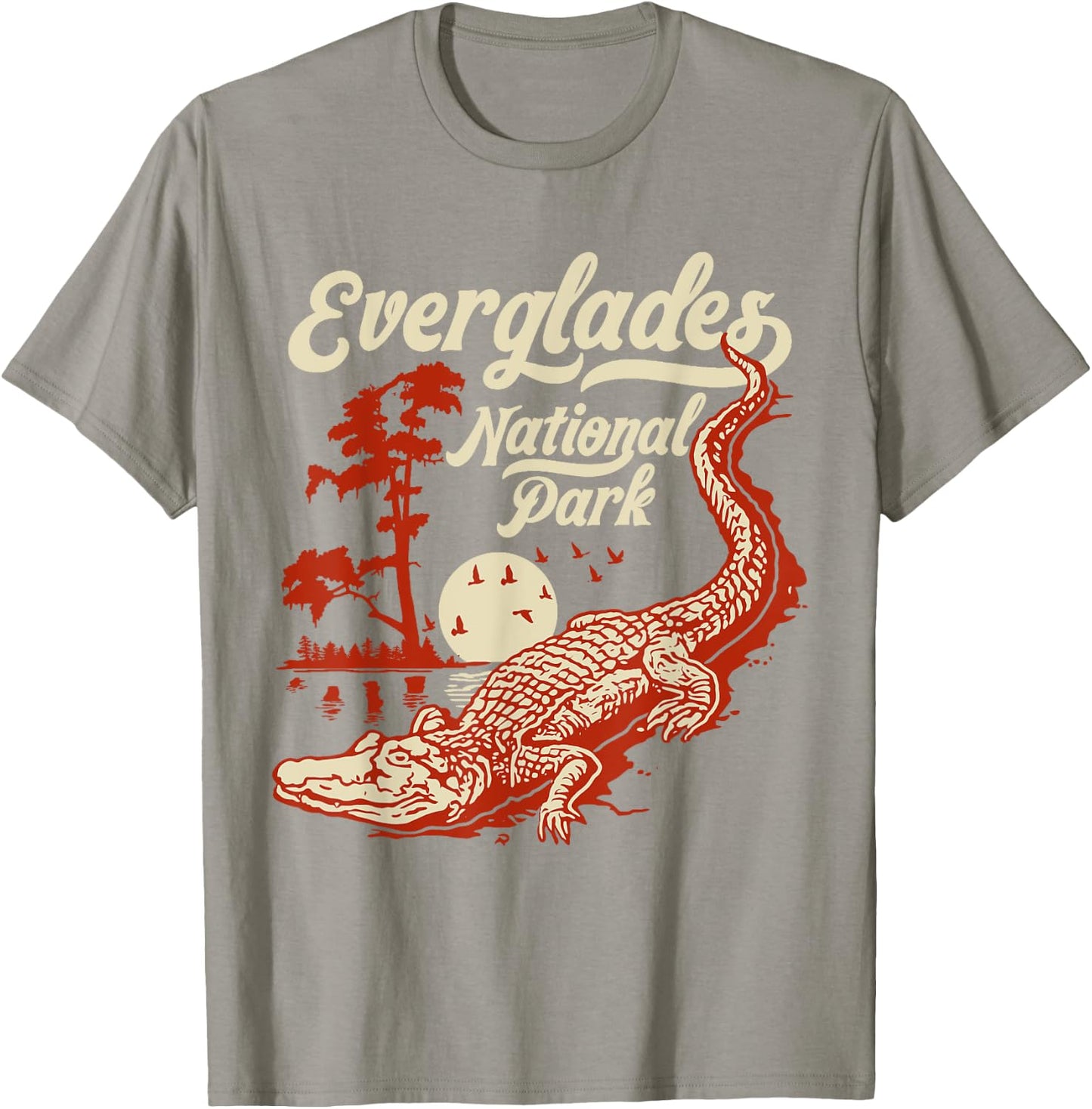 Everglades National Park Vintage Crocodile Alligator Florida T-Shirt - T-Shirt | Sand