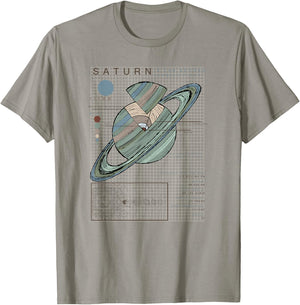 Saturn Facts Second Largest Planet T-Shirt - T-Shirt | Sand