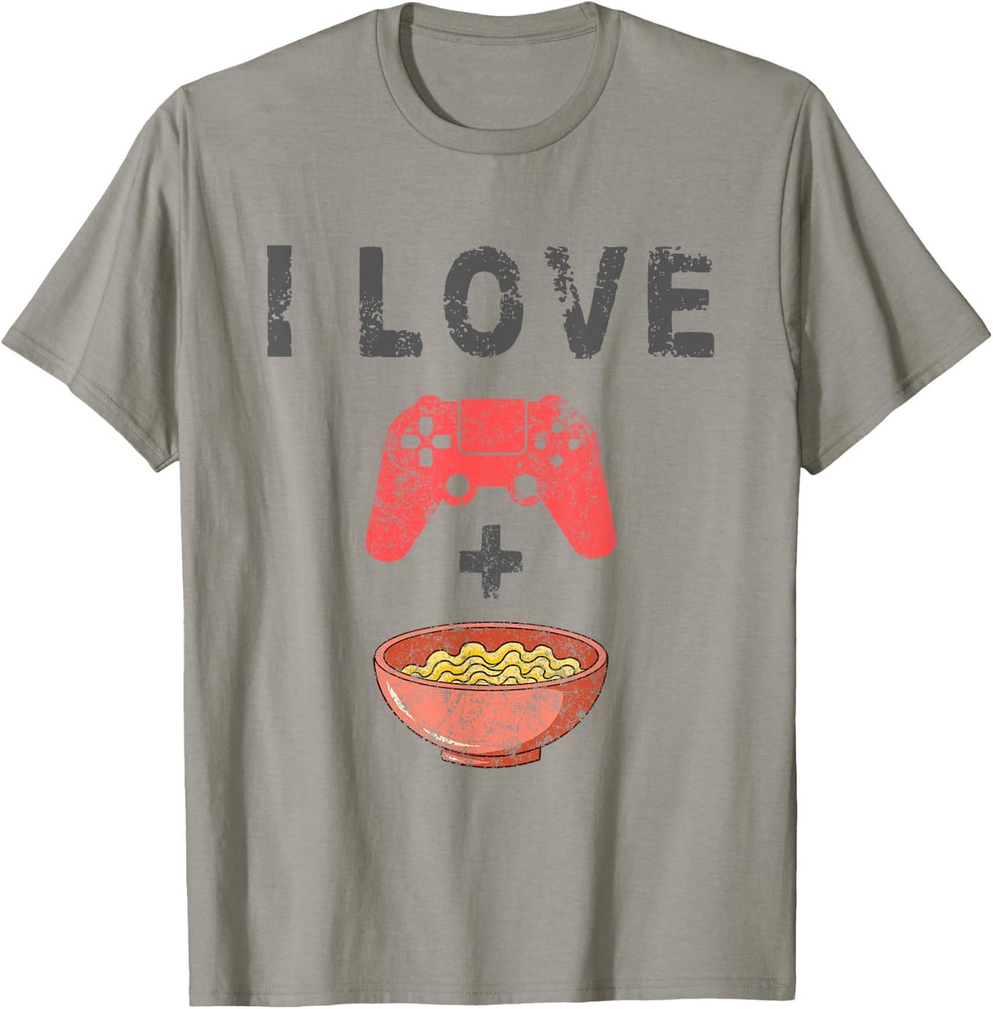 I Love Ramen and Gaming Funny Retro Noodles Gamer Small T-Shirt - T-Shirt | Sand