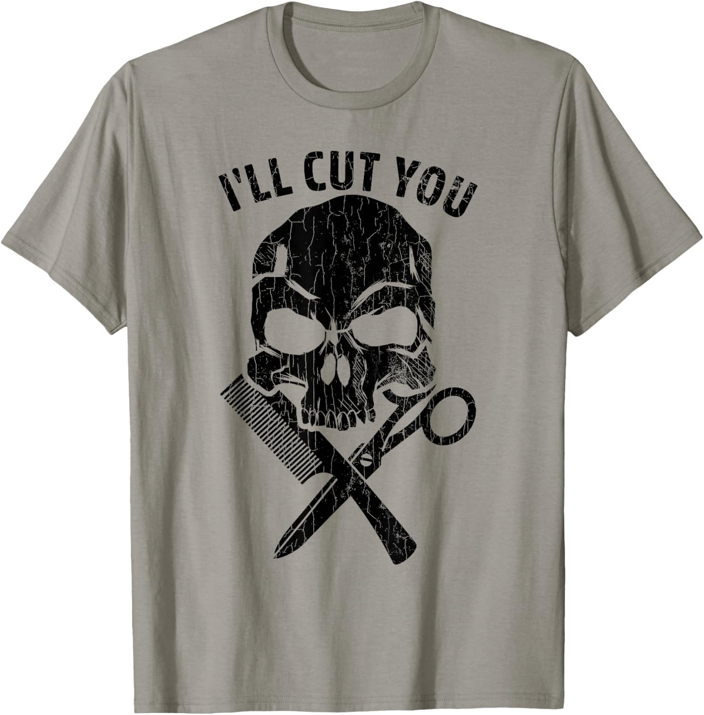 I'll Cut You Funny Hairdresser Hairstylist Barber Graphic T-Shirt - T-Shirt | Sand