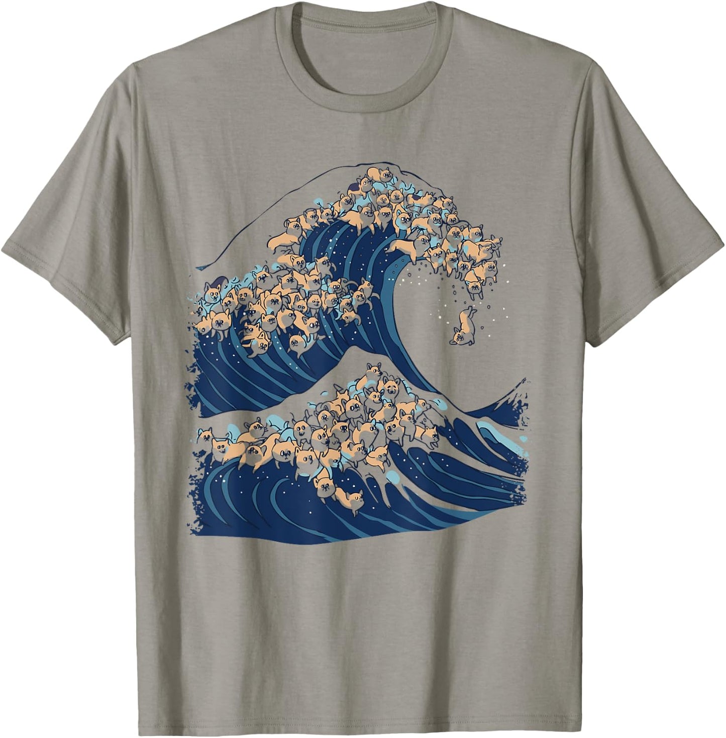 The Great Wave of Corgis T-Shirt - T-Shirt | Sand