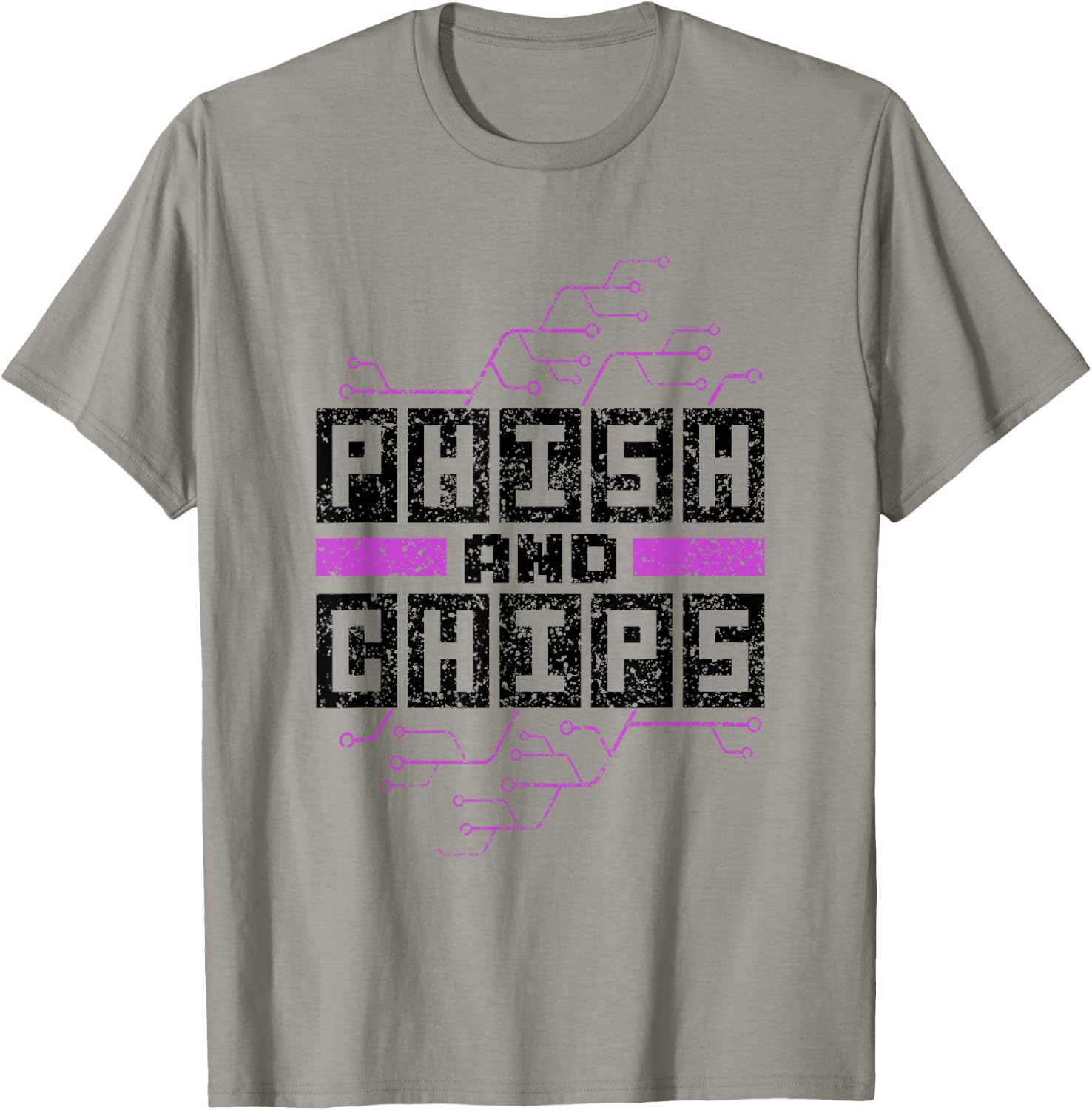 Phish And Chips Hacker Hacking Computer It Hack T-Shirt - T-Shirt | Sand
