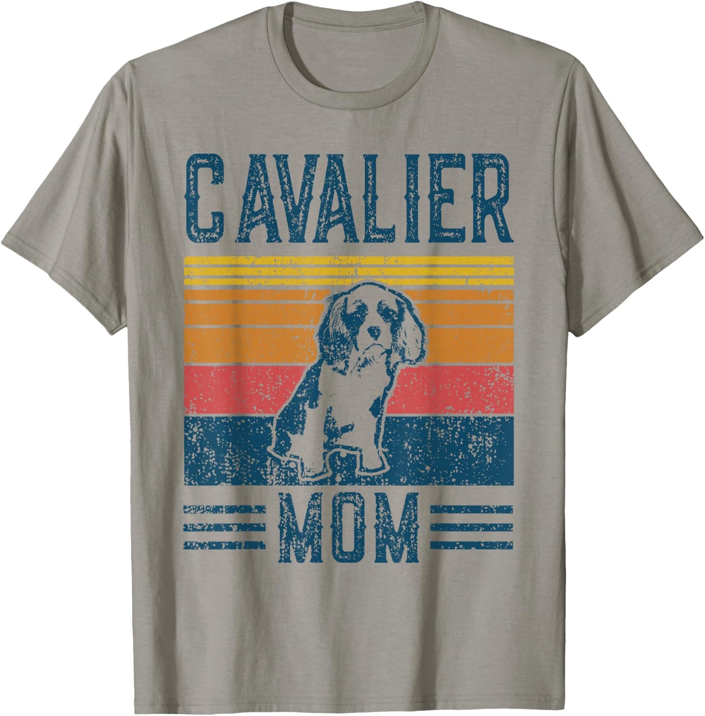 Dog Cavalier Mom - Vintage Cavalier Mom Small T-Shirt - T-Shirt | Sand